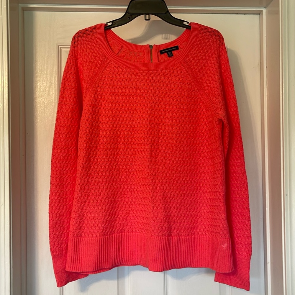 +American Eagle Outfitters Coral Crewneck Sweater
